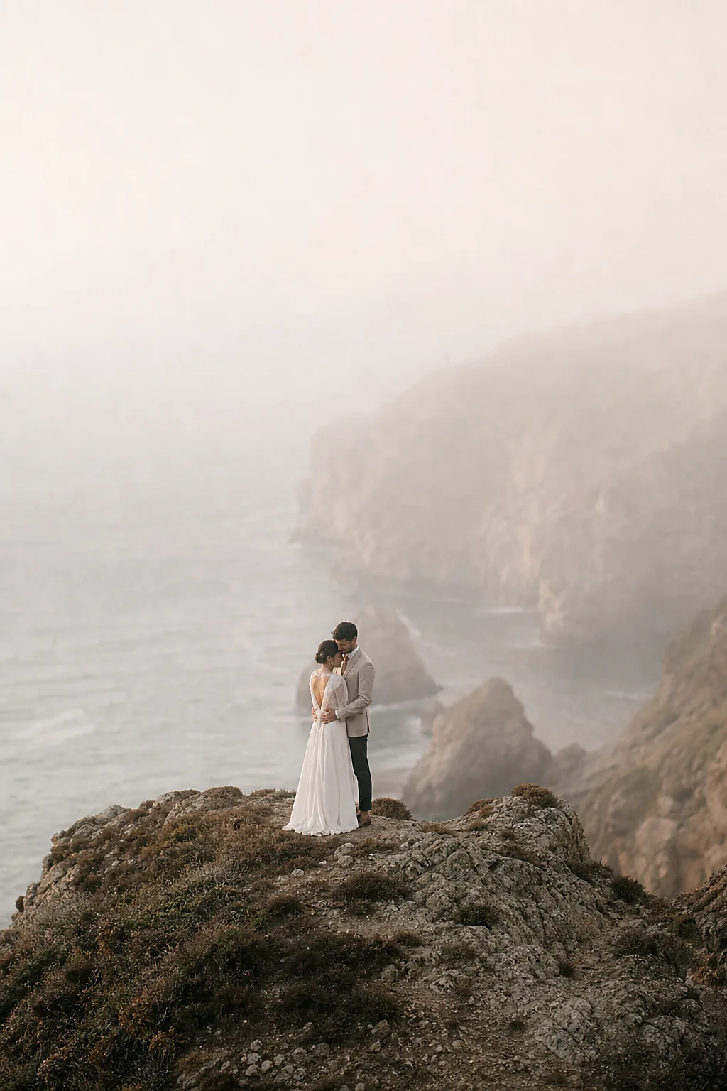 An elopement on a coastal cliff
